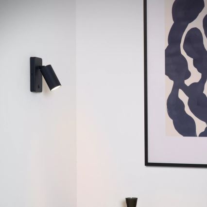 Lucide 09239/11/30 - Nástenné bodové svietidlo CLUBS 1xGU10/40W/230V čierna