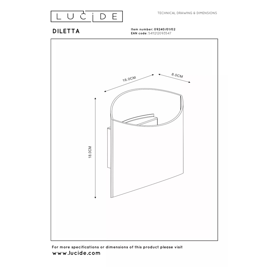 Lucide 09240/01/02 - Nástenné svietidlo DILETTA 1xG9/40W/230V zlatá