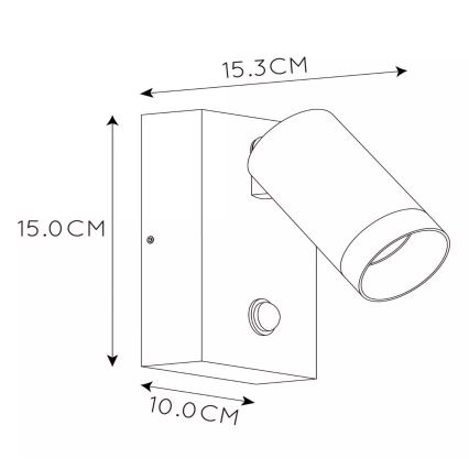 Lucide 09831/01/30 - Vonkajšie svietidlo so senzorom TAYLOR 1xGU10/50W/230V IP54