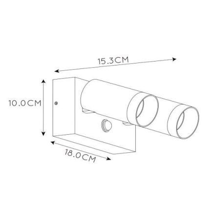 Lucide 09831/02/30 - Vonkajšie svietidlo so senzorom TAYLOR 2xGU10/50W/230V IP54