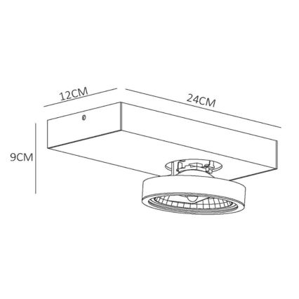 Lucide 09920/10/36 - LED Stmievateľné bodové svietidlo NENAD AR111 G53/10W/18V