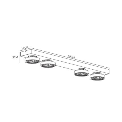 Lucide 09920/40/31 - LED Stmievateľné bodové svietidlo NENAD AR111 4xG53/10W/18V