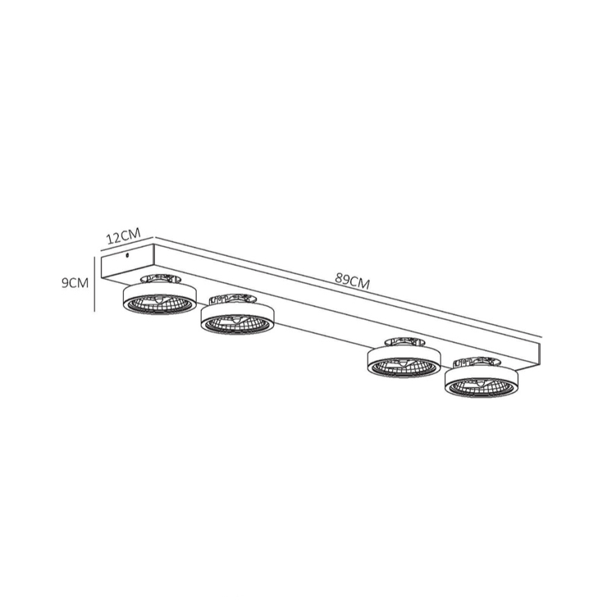 Lucide 09920/40/31 - LED Stmievateľné bodové svietidlo NENAD AR111 4xG53/10W/18V