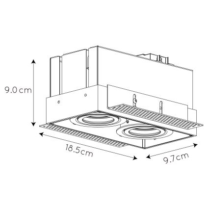 Lucide 09925/02/30 - Podhľadové svietidlo TRIMLESS 2xGU10/50W/230V čierna