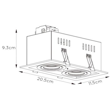Lucide 09926/02/30 - Podhľadové svietidlo CHIMNEY 2xGU10/50W/230V čierna