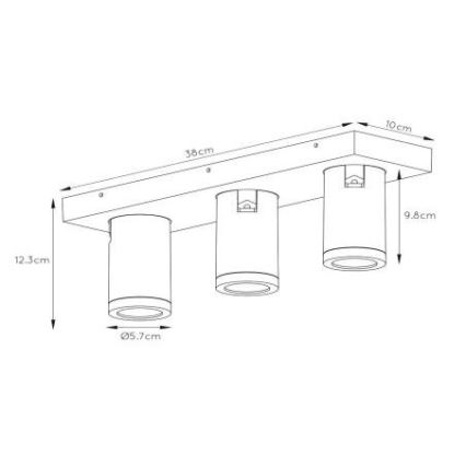 Lucide 09930/15/30 - LED Stmievateľné kúpeľňové bodové svietidlo TAYLOR 3xGU10/5W/230V IP44