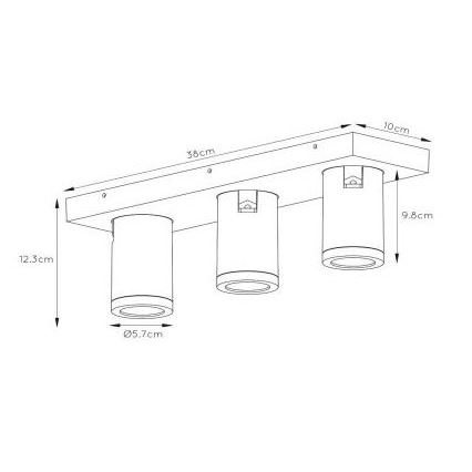Lucide 09930/15/31 - LED Stmievateľné kúpeľňové bodové svietidlo TAYLOR 3xGU10/5W/230V IP44