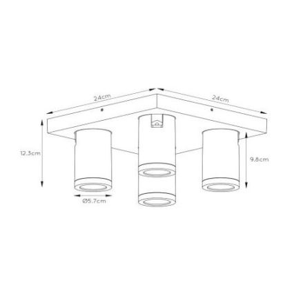 Lucide 09930/20/30 - LED Stmievateľné bodové svietidlo TAYLOR 4xGU10/5W/230V IP44