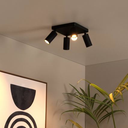 Lucide 09939/14/30 - Bodové svietidlo CLUBS 4xGU10/40W/230V čierne