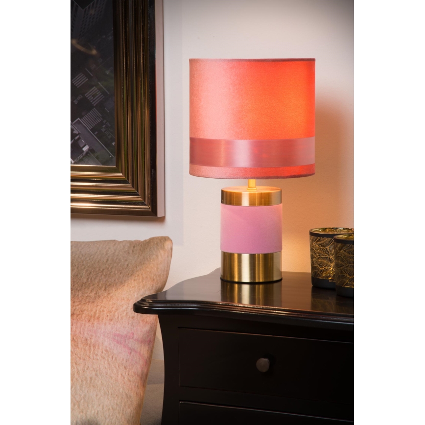 Lucide 10500/81/66 - Stolná lampa EXTRAVAGANZA FRIZZLE 1xE14/40W/230V ružová