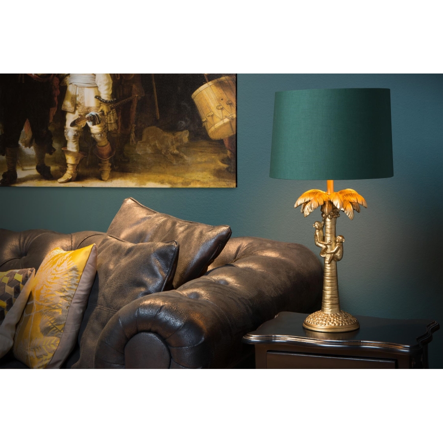 Lucide 10505/81/02 - Stolná lampa COCONUT 1xE27/60W/230V zlatá/zelená
