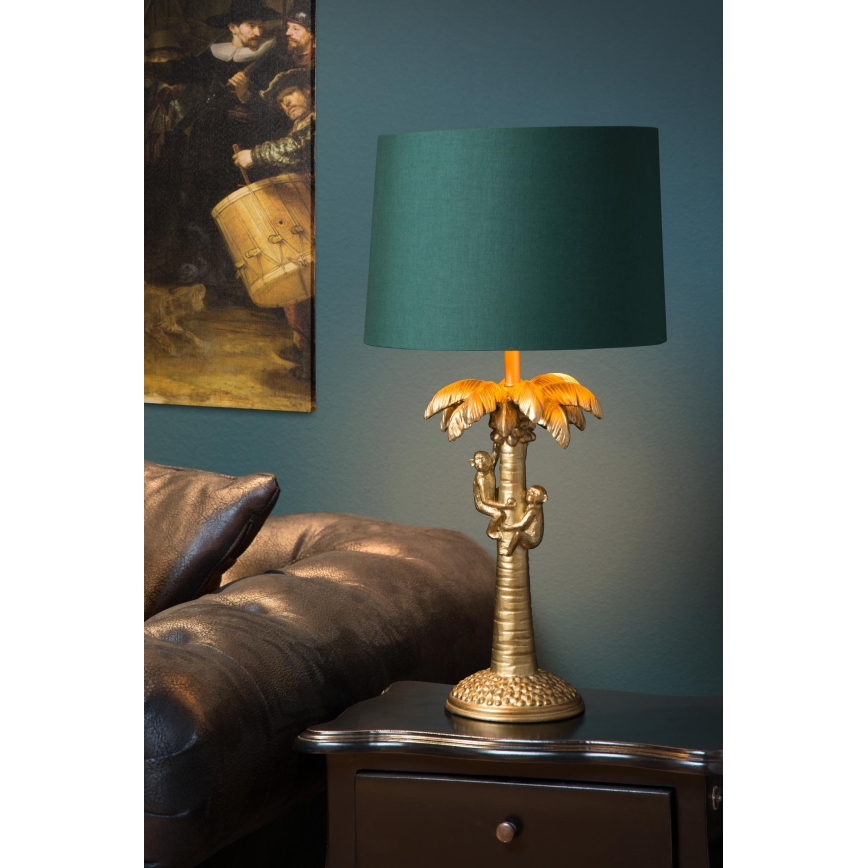 Lucide 10505/81/02 - Stolná lampa COCONUT 1xE27/60W/230V zlatá/zelená