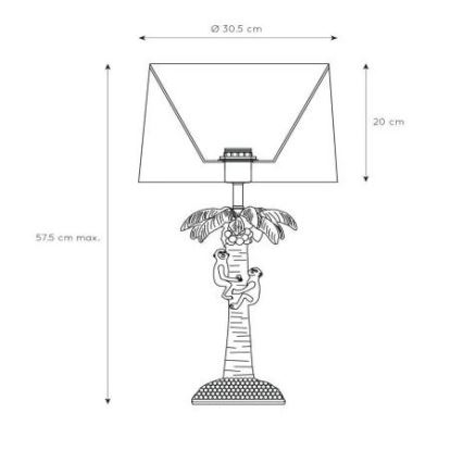 Lucide 10505/81/02 - Stolná lampa COCONUT 1xE27/60W/230V zlatá/zelená