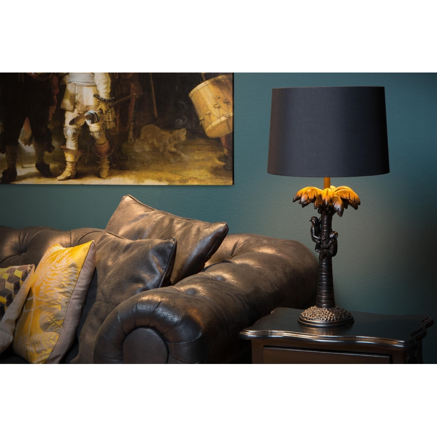 Lucide 10505/81/30 - Stolná lampa COCONUT 1xE27/60W/230V čierna