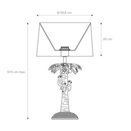 Lucide 10505/81/30 - Stolná lampa COCONUT 1xE27/60W/230V čierna