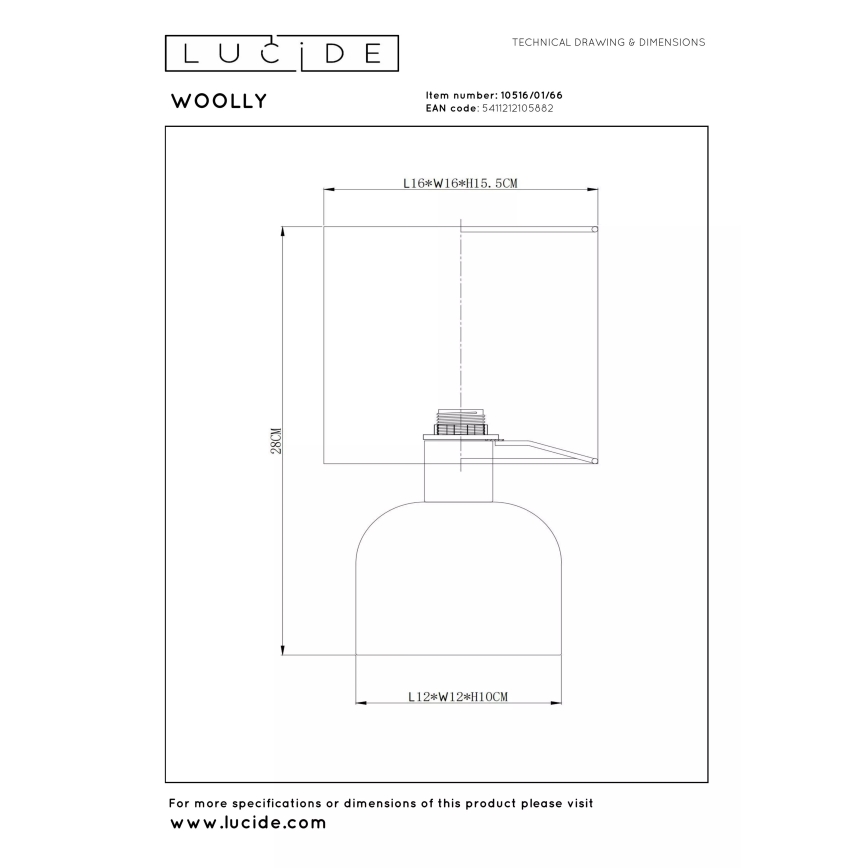 Lucide 10516/01/66 - Stolová lampa WOOLLY 1xE14/40W/230V ružová