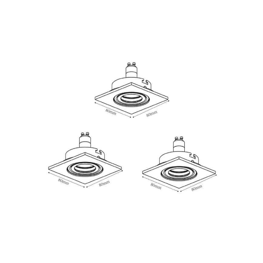Lucide 11002/15/12 - SADA 3x LED Stmievateľné podhľadové svietidlo FOCUS 1xGU10/5W/230V matný chróm hranaté
