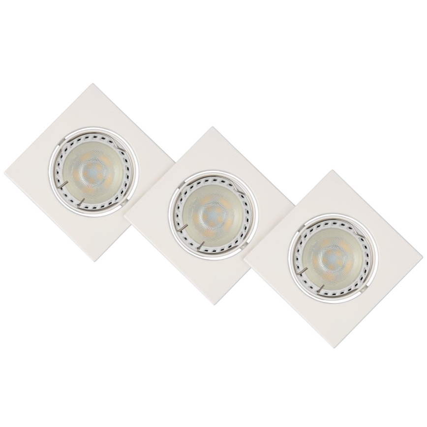 Lucide 11002/15/31 - SADA 3x LED Stmievateľné podhľadové svietidlo FOCUS 3xGU10/5W/230V biele hranaté