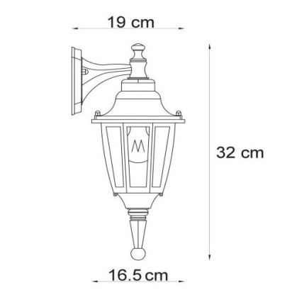 Lucide 11833/01/30 - Vonkajšie nástenné svietidlo TIRENO 1xE27/60W/230V