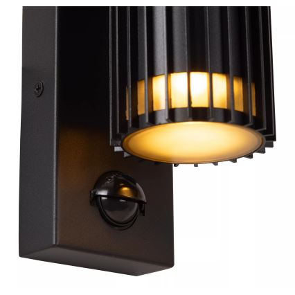 Lucide 11839/01/30 - Vonkajšie nástenné svietidlo s pohybovým senzorom TIMBALA 1xGU10/7W/230V IP44