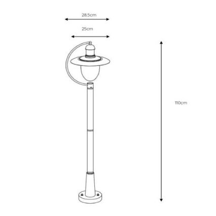 Lucide 11873/01/30 - Vonkajšia lampa ARUBA 1xE27/60W/230V IP44