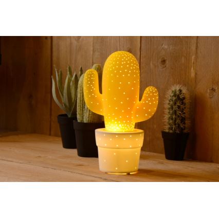 Lucide 13513/01/34 - Stolná lampa CACTUS 1xE14/40W/230V žltá