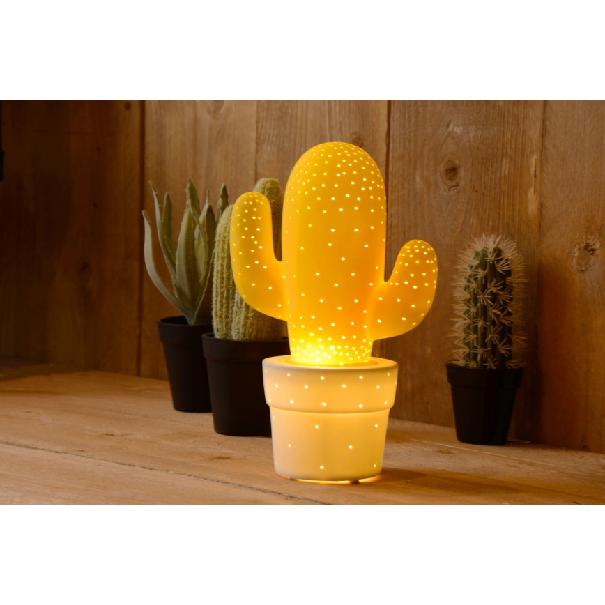 Lucide 13513/01/34 - Stolná lampa CACTUS 1xE14/40W/230V žltá