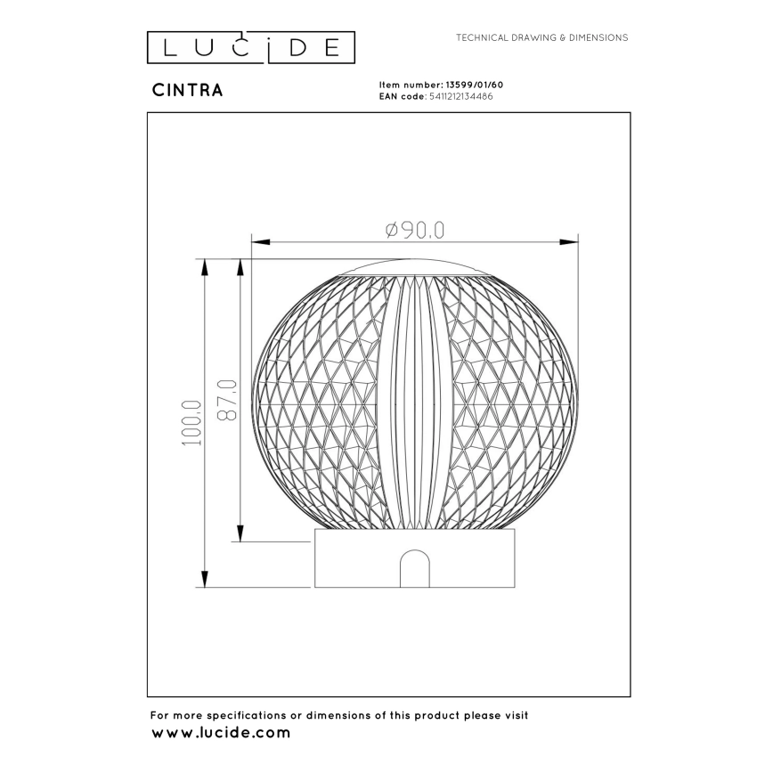 Lucide 13599/01/60 - LED stmievateľná nabíjateľná dotyková stolná lampa CINTRA LED/1,5W/3,7V 1400 mAh