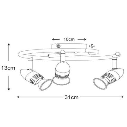 Lucide 13955/14/12 - LED bodové svietidlo CARO-LED 3xGU10/5W/230V matný chróm