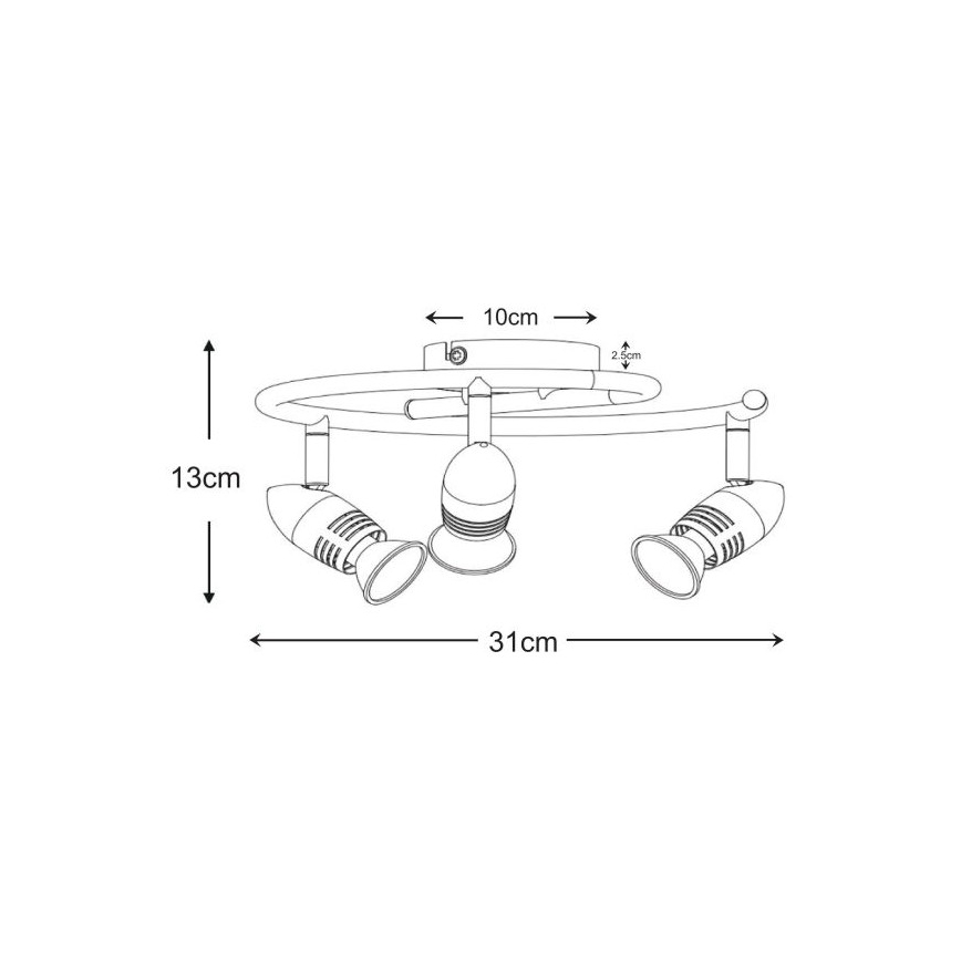 Lucide 13955/14/31 - LED bodové svietidlo CARO-LED 3xGU10/5W/230V biele