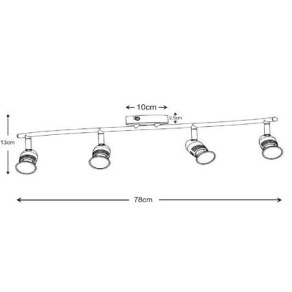 Lucide 13955/20/12 - LED bodové svietidlo CARO-LED 4xGU10/5W/230V matný chróm