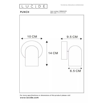 Lucide 13958/01/31 - Bodové svietidlo PUNCH 1xGU10/35W/230V biela
