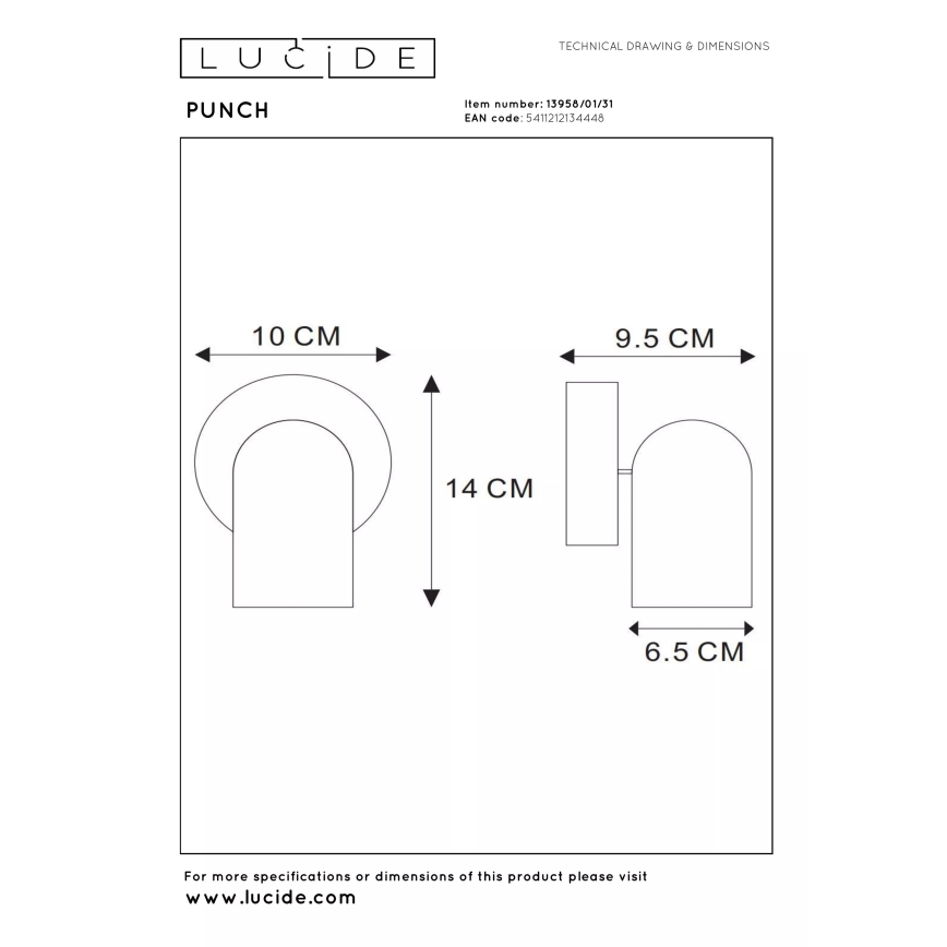 Lucide 13958/01/31 - Bodové svietidlo PUNCH 1xGU10/35W/230V biela
