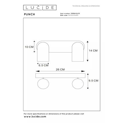 Lucide 13958/02/31 - Bodové svietidlo PUNCH 2xGU10/35W/230V biela