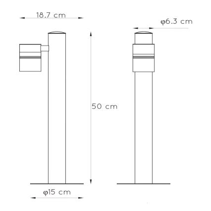 Lucide 14867/49/30 - LED Vonkajšia lampa ARNE-LED 1xGU10/5W/230V čierna