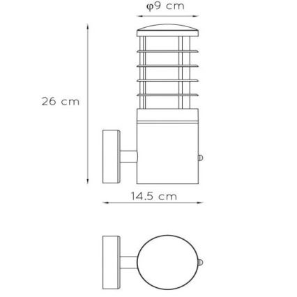Lucide 14871/01/30 - Vonkajšie nástenné svietidlo so senzorom SOLID 1xE27/60W/230V IP54