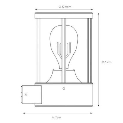 Lucide 14893/01/30 - Vonkajšie nástenné svietidlo so senzorom soumraku LORI 1xE27/15W/230V IP44