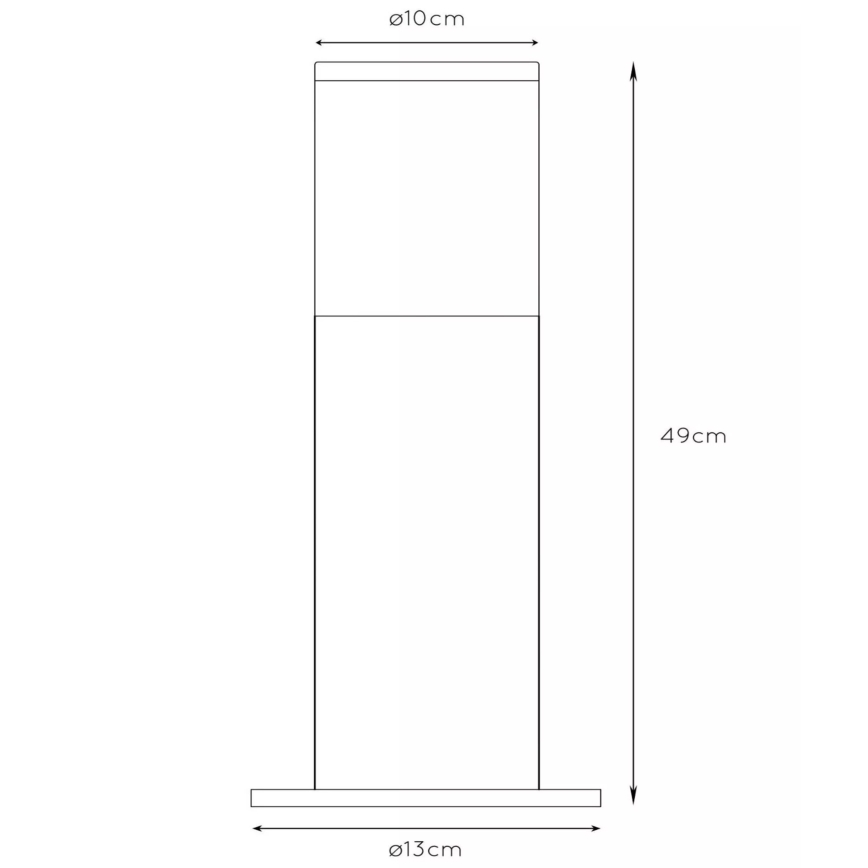 Lucide 14899/50/12 - Vonkajšia lampa FEDOR 1xE27/40W/230V IP44 49 cm matný chróm