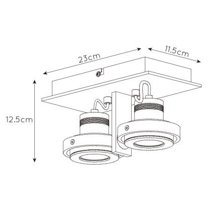 Lucide 17906/11/12 - LED Stmievateľné bodové svietidlo LANDA 2xGU10/5W/230V matný chróm