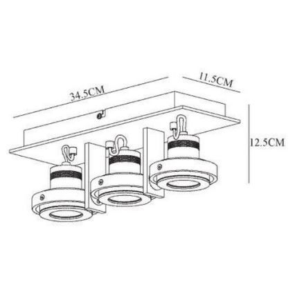 Lucide 17906/16/12 - LED Stmievateľné bodové svietidlo 3xGU10/5W/230V chróm