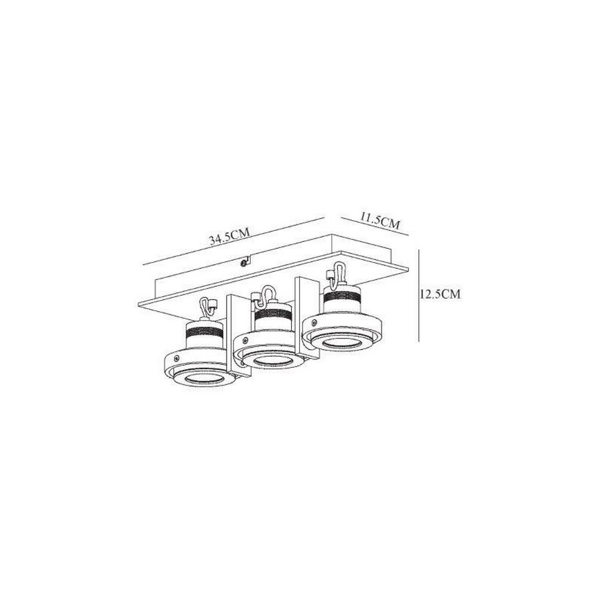 Lucide 17906/16/12 - LED Stmievateľné bodové svietidlo 3xGU10/5W/230V matný chróm