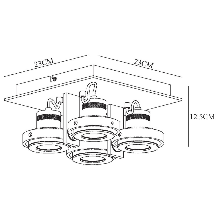 Lucide 17906/21/12 - LED Stmievateľné bodové svietidlo LANDA 4xGU10/5W/230V matný chróm