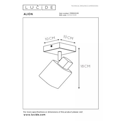 Lucide 17999/01/30 - Bodové svietidlo ALION 1xE14/25W/230V