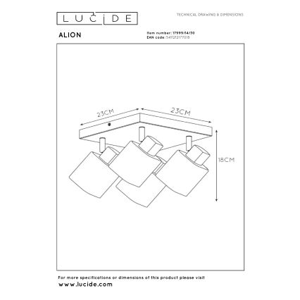 Lucide 17999/14/30 - Bodové svietidlo ALION 4xE14/25W/230V