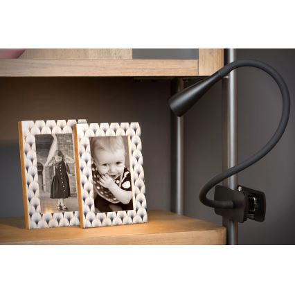Lucide 18256/03/30 - LED Stmievateľná flexibilná dotyková stolná lampa s klipom ZOZY LED/4W/230V čierna