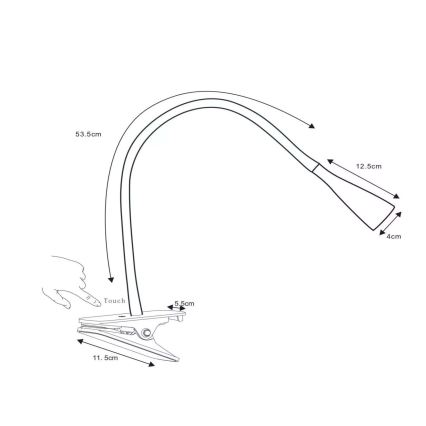 Lucide 18256/03/30 - LED Stmievateľná flexibilná dotyková stolná lampa s klipom ZOZY LED/4W/230V čierna