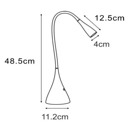 Lucide 18650/03/31 - LED Stmievateľná flexibilná dotyková stolná lampa ZOZY LED/4W/230V biela