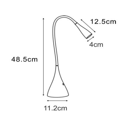 Lucide 18656/03/30 - LED Stmievateľná dotyková stolná lampa ZOZY LED/4W/230V čarná