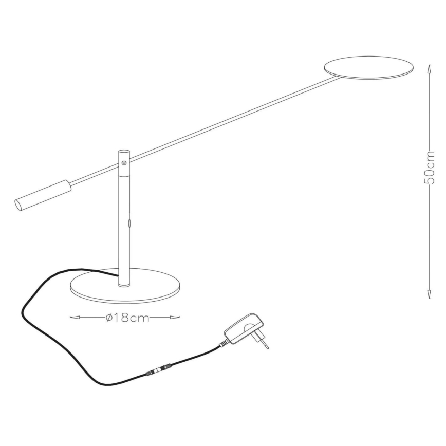 Lucide 19666/09/12 - LED Stmievateľná stolná lampa ANSELMO LED/9W/230V lesklý chróm