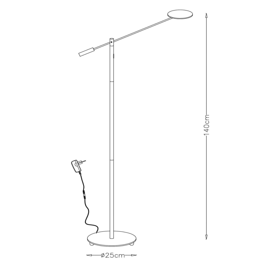 Lucide 19766/09/12 - LED Stmievateľná stojacia lampa ANSELMO LED/9W/230V matný chróm
